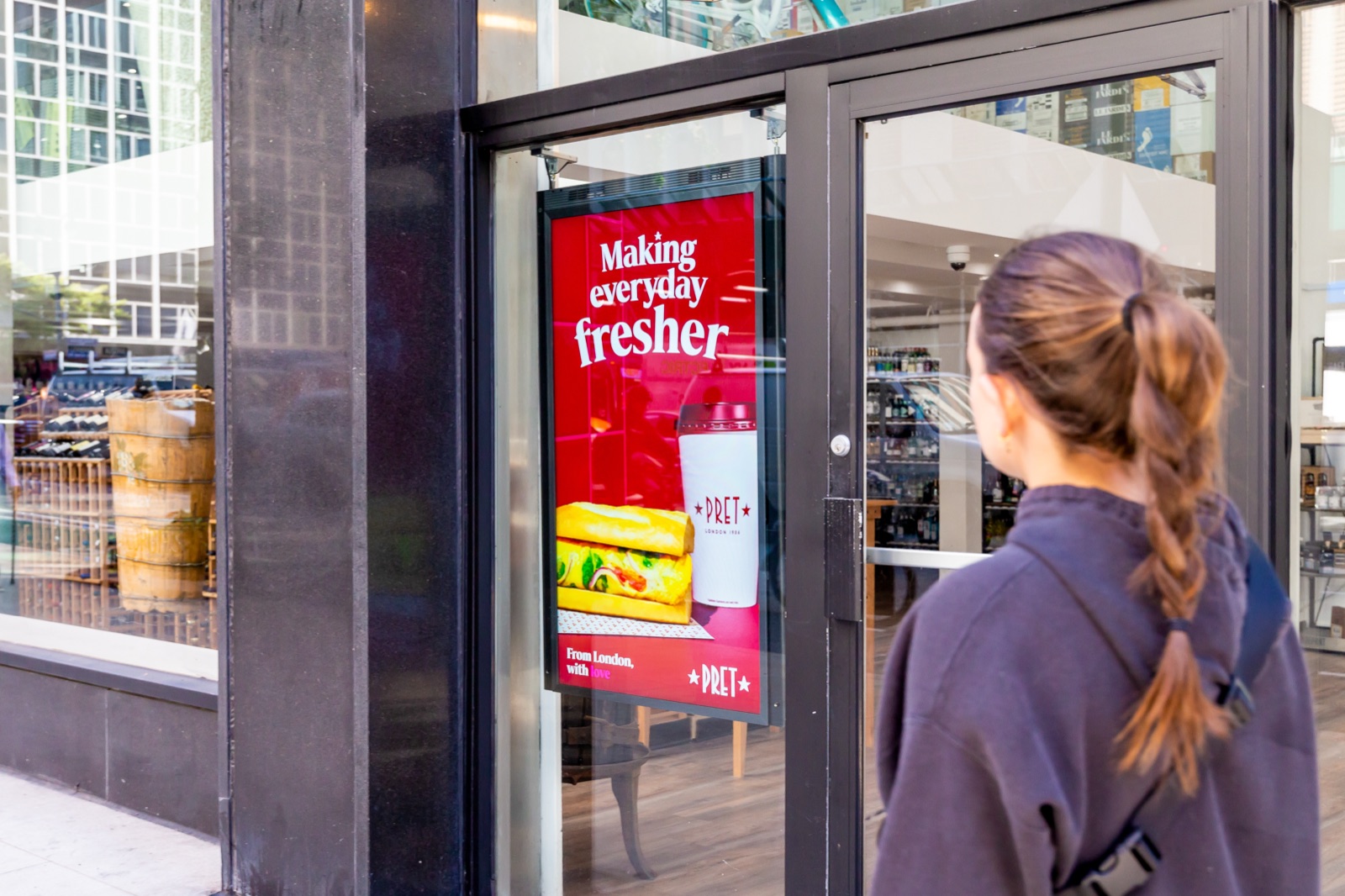 Smartify screen at Sussex Wine × Pret A Manger, New York